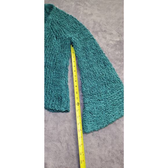 Free People Sz XS-S Sweater Womens Green Sleeve V Neck Chunky Knit Winter C13-4 - Picture 4 of 8